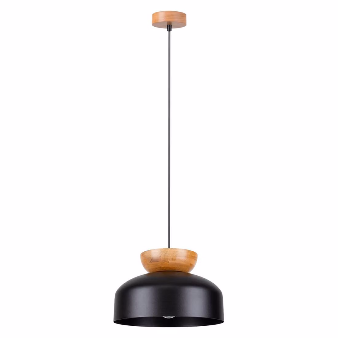 Lampada a sospensione MARION nero 1xE27 15W legno/acciaio 130x29.5x29.5cm Sollux Lighting