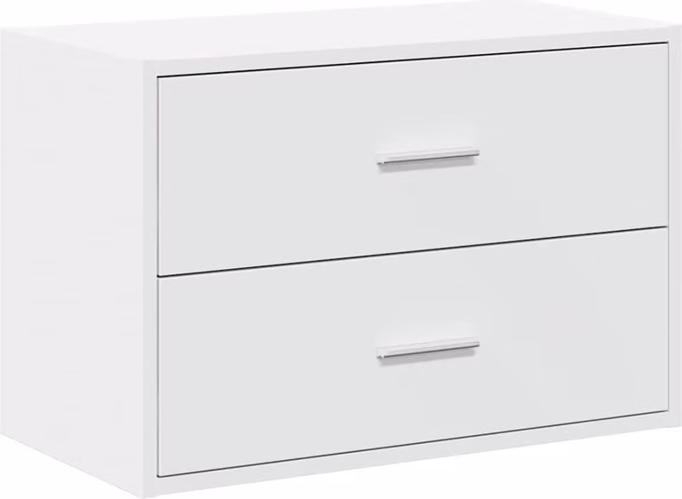 Armadio con 2 Cassetti Bianco 60x31x40 cm in Legno Multistrato