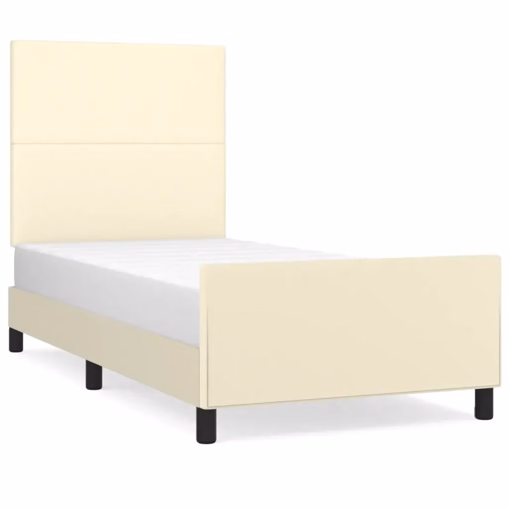 vidaXL Giroletto con Testiera in Similpelle Beige L/P/H: 100 x 200 x 128 cm – 2