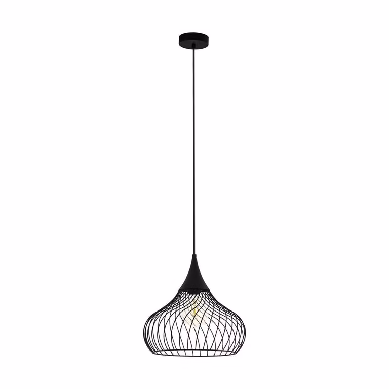 Lampadario Industrial Staverton 1 Luce Acciaio Nero