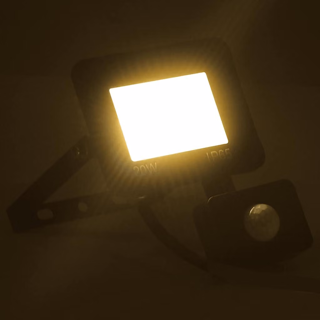 vidaXL Proiettore LED con sensore 20 W bianco caldo
