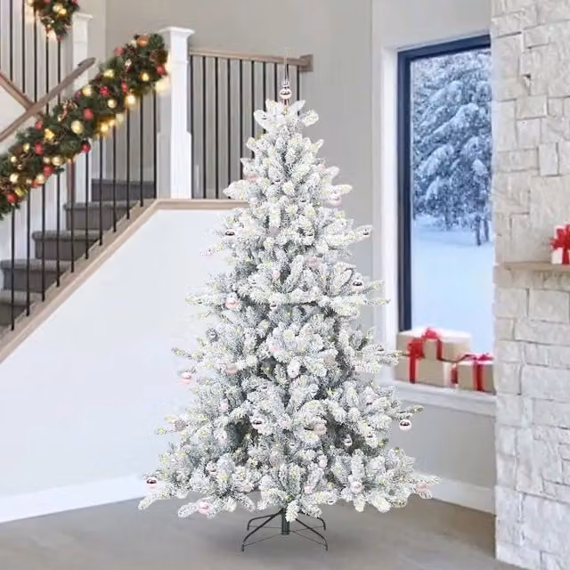 Albero di Natale artificiale moderno vidaXL bianco con rami pieghevoli, Altezza: 240 cm – 1