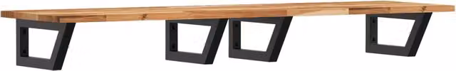 Ripiano a parete per lavabo DESIGN IN in legno di acacia oliato e metallo nero e marrone