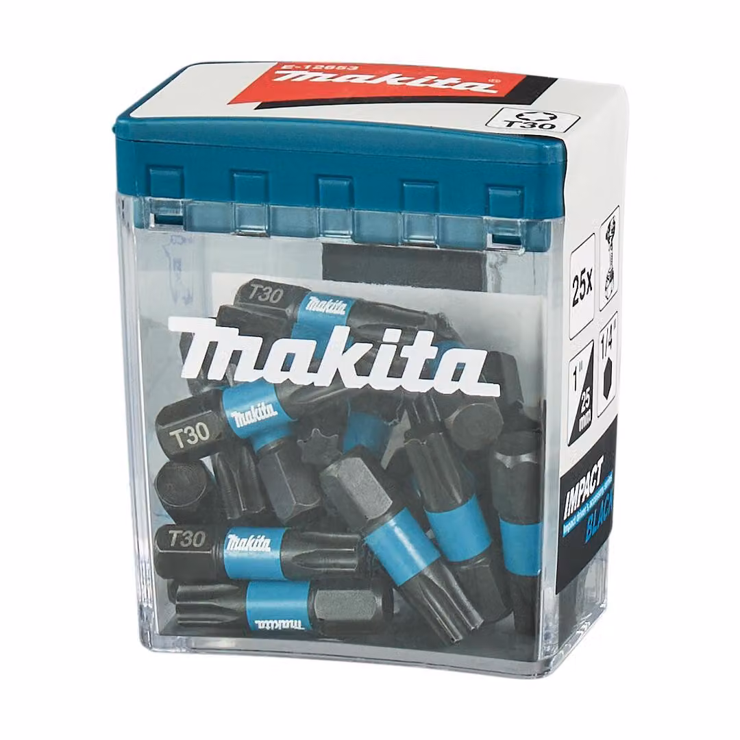 Makita E-12653 Impact Black T30-25 - Albero a C, 25 pezzi, colore nero