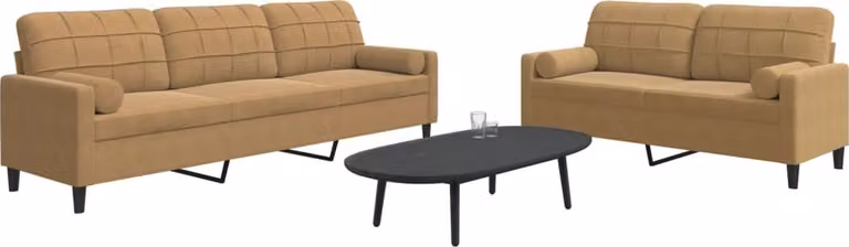 Maison Exclusive - Set divano 2 pezzi con cuscini e cuscini cervicali in velluto marrone
