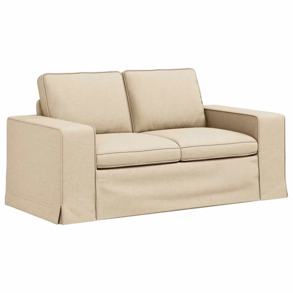 vidaXL Divano Moderno in Tessuto Beige con Struttura in Metallo L: 162 cm, P: 80 cm, H: 82 cm – 2