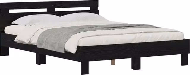 Letto matrimoniale | Letto per adulti | Struttura del letto Rovere Nero 120 x 200 cm Legno multistrato