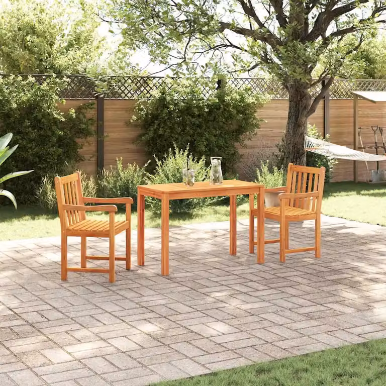 Set da pranzo per giardino vidaXL in legno di acacia marrone, 3 pezzi