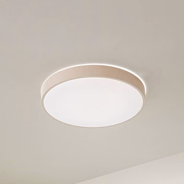 Plafoniera a LED Zylo Lindby, dimmerabile, Crema / Ambra, Soggiorno / Sala da pranzo, Plastica, Plafoniera LED
