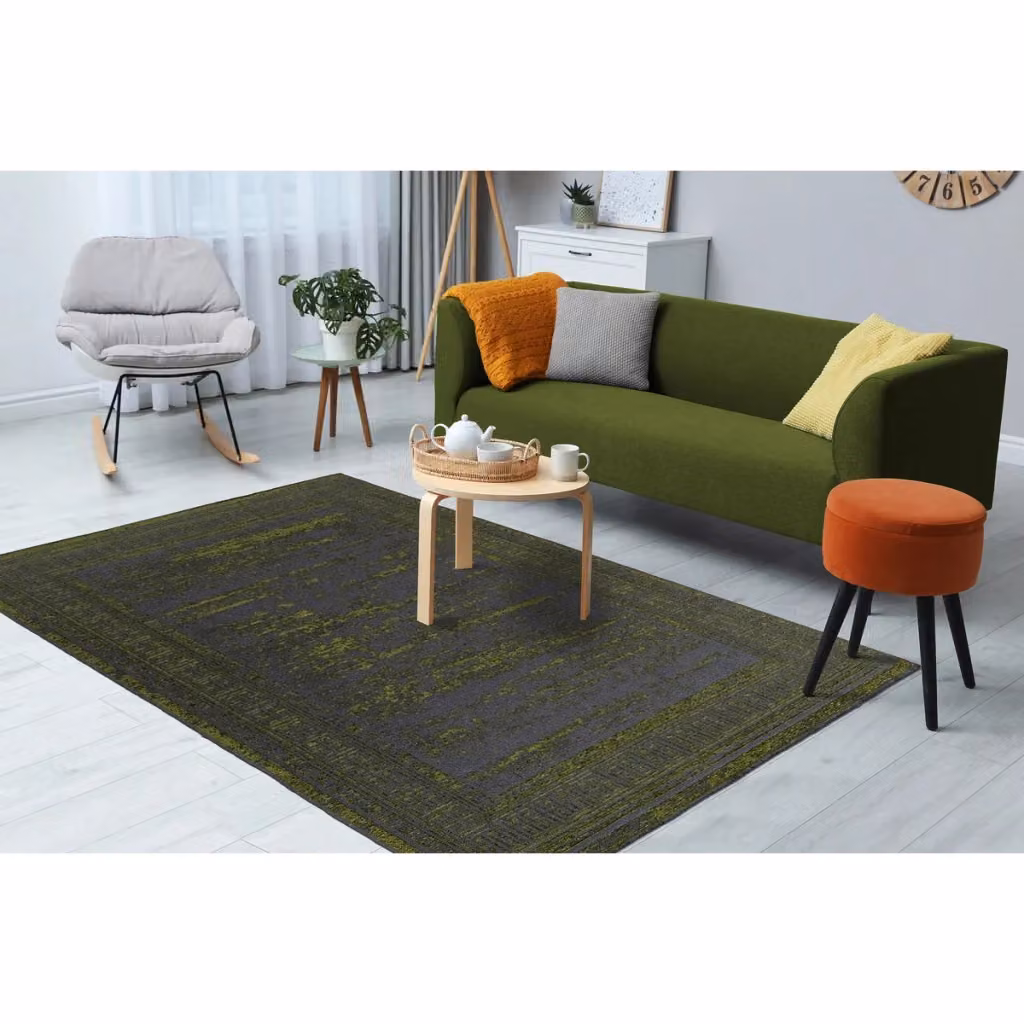 Tappeto Kalea 300 di Kendra Home, Verde e Grigio con Effetto 3D e Used Look, L 300 cm x P 160 cm – 2