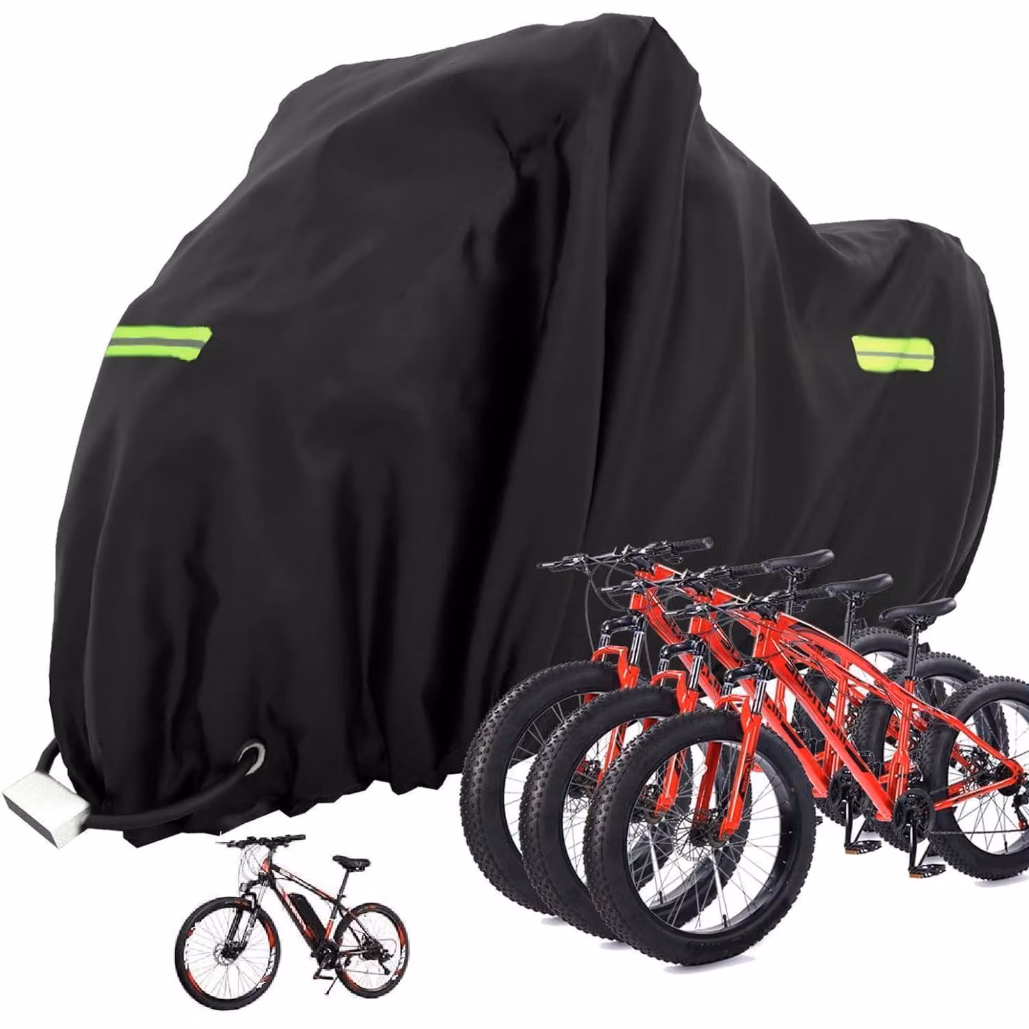 Copertura impermeabile per biciclette, adatta per 1-3 biciclette, dimensioni 210x112x112 cm, realizzata in tessuto Oxford con fori per lucchetti