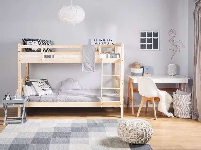 Letto a castello con struttura a casetta BELIANI in legno di pino oliato marrone per bambini L/P/H: 208 x 90 x 150 cm – 1