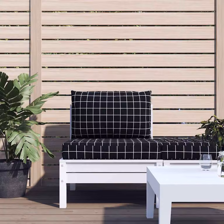 Set di 2 cuscini per pallet vidaXL in tessuto Oxford nero, idrorepellenti e resistenti ai raggi UV, L/P: 60 x 60 cm