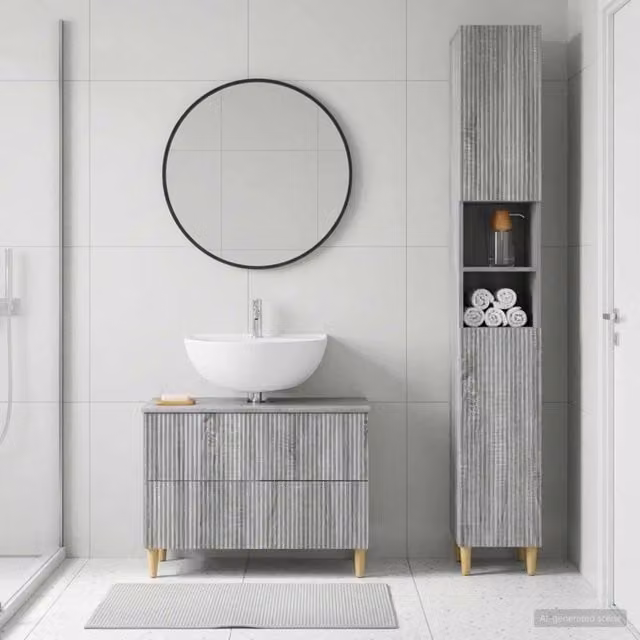 Set di Armadi da Bagno da 2 Pezzi ARNHEM Sonoma grigio 3417528