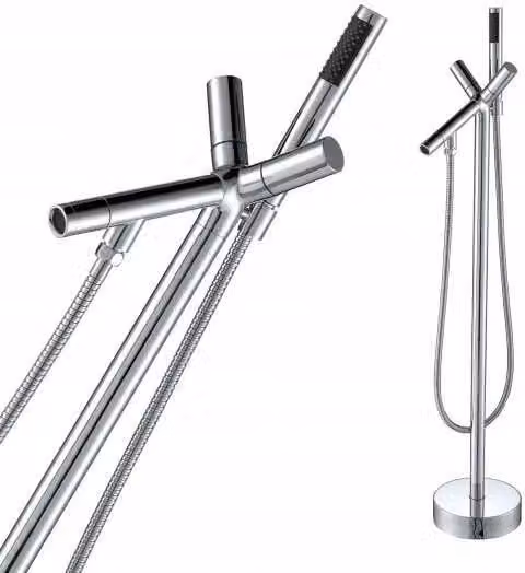 Miscelatore da bagno Set di miscelatori da bagno a libera installazione Miscelatore da bagno da appoggio argento Vasca da bagno