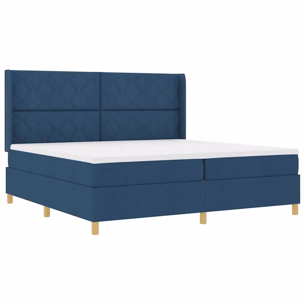 Letto a molle moderno vidaXL in tessuto blu con strisce LED e porta USB, L/P: 200 x 200 cm – 2