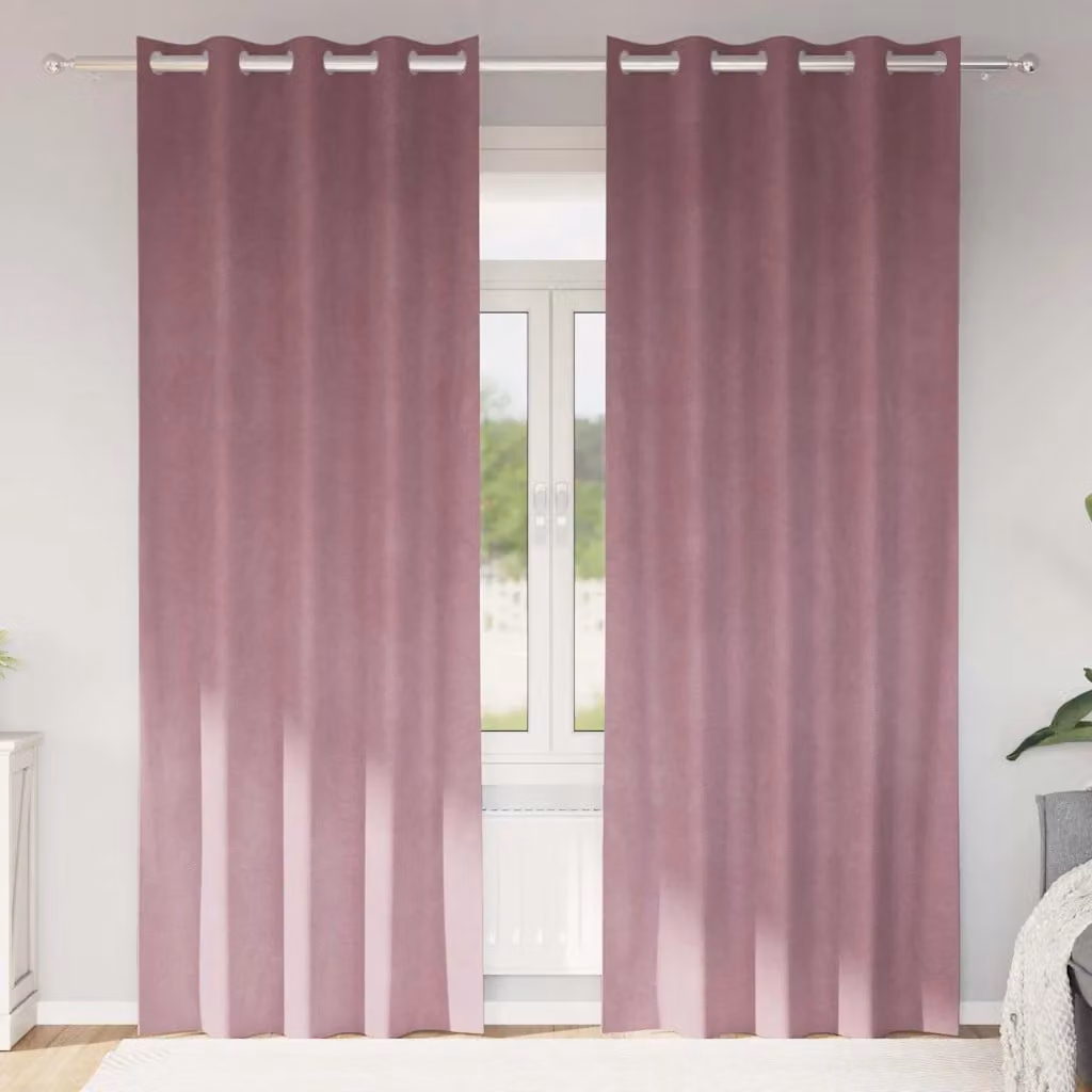 Set di 2 tende oscuranti vidaXL in velluto rosa, L: 140 cm, H: 245 cm