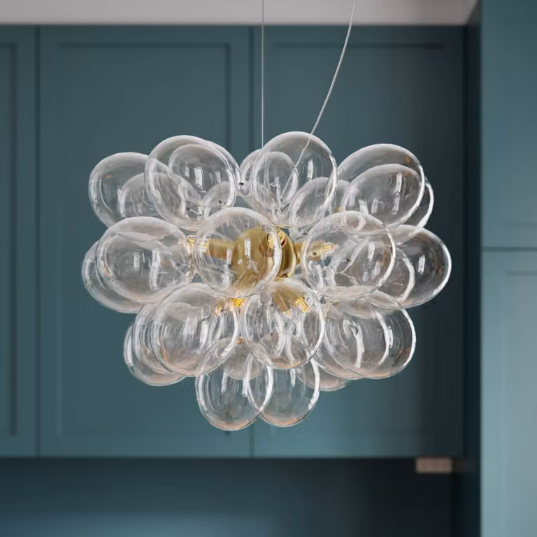 By Rydéns Lampada a sospensione in vetro Gross, dimmerabile, Chiaro / Trasparente, Soggiorno / Sala da pranzo, Vetro, Lampada a sospensione