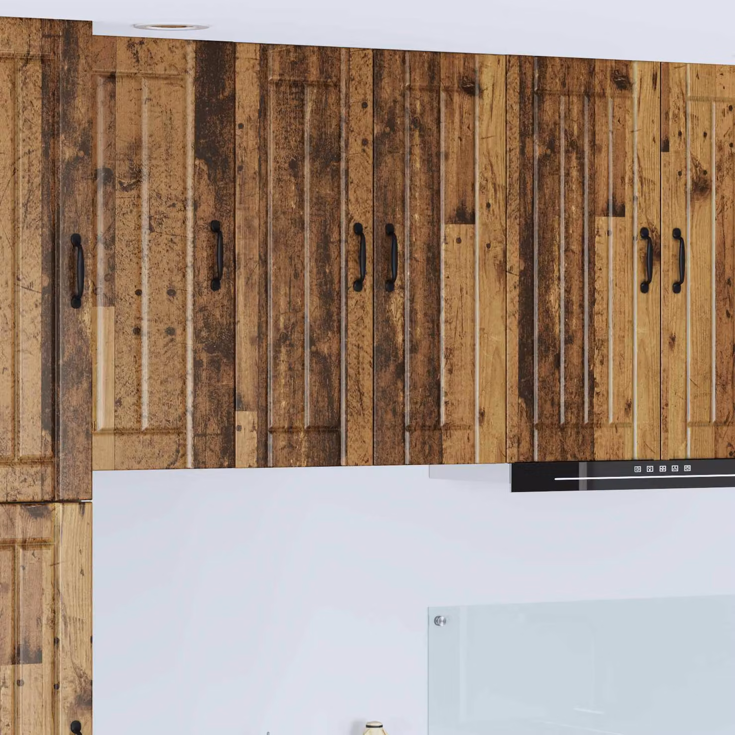 vidaXL Mobile in vetro da parete LUCCA Legno antico 60 x 31 x 80 cm