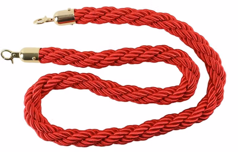 Corda di sicurezza rossa, lunghezza 1,5 metri, in nylon, per la gestione del flusso di visitatori