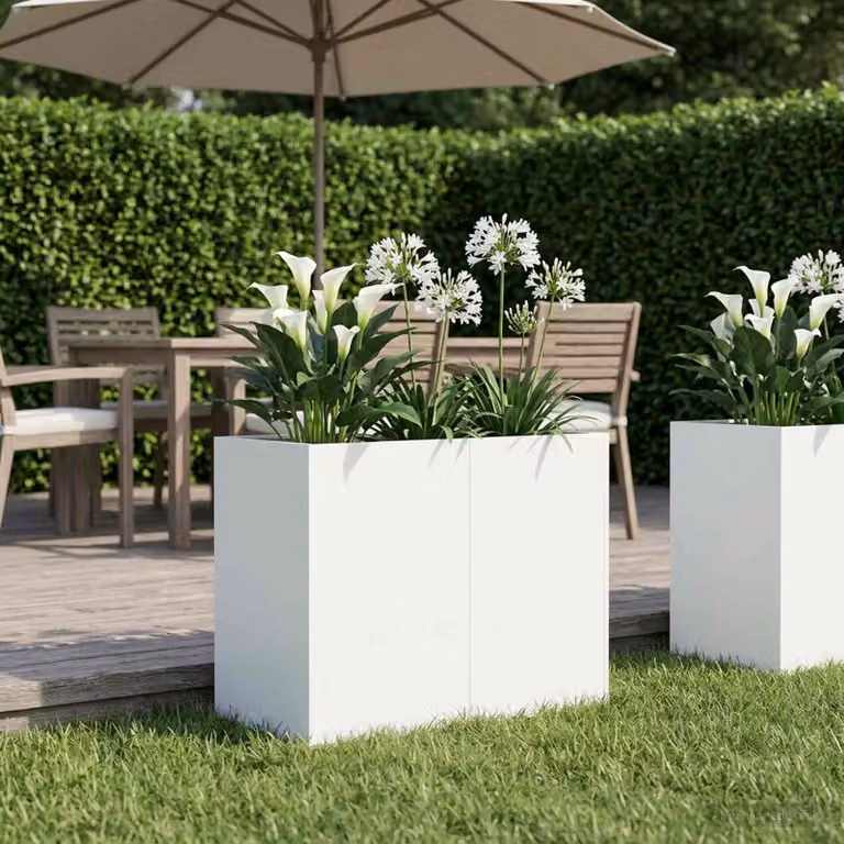 vidaXL Vaso da giardino Bianco 80 x 40 x 60 cm