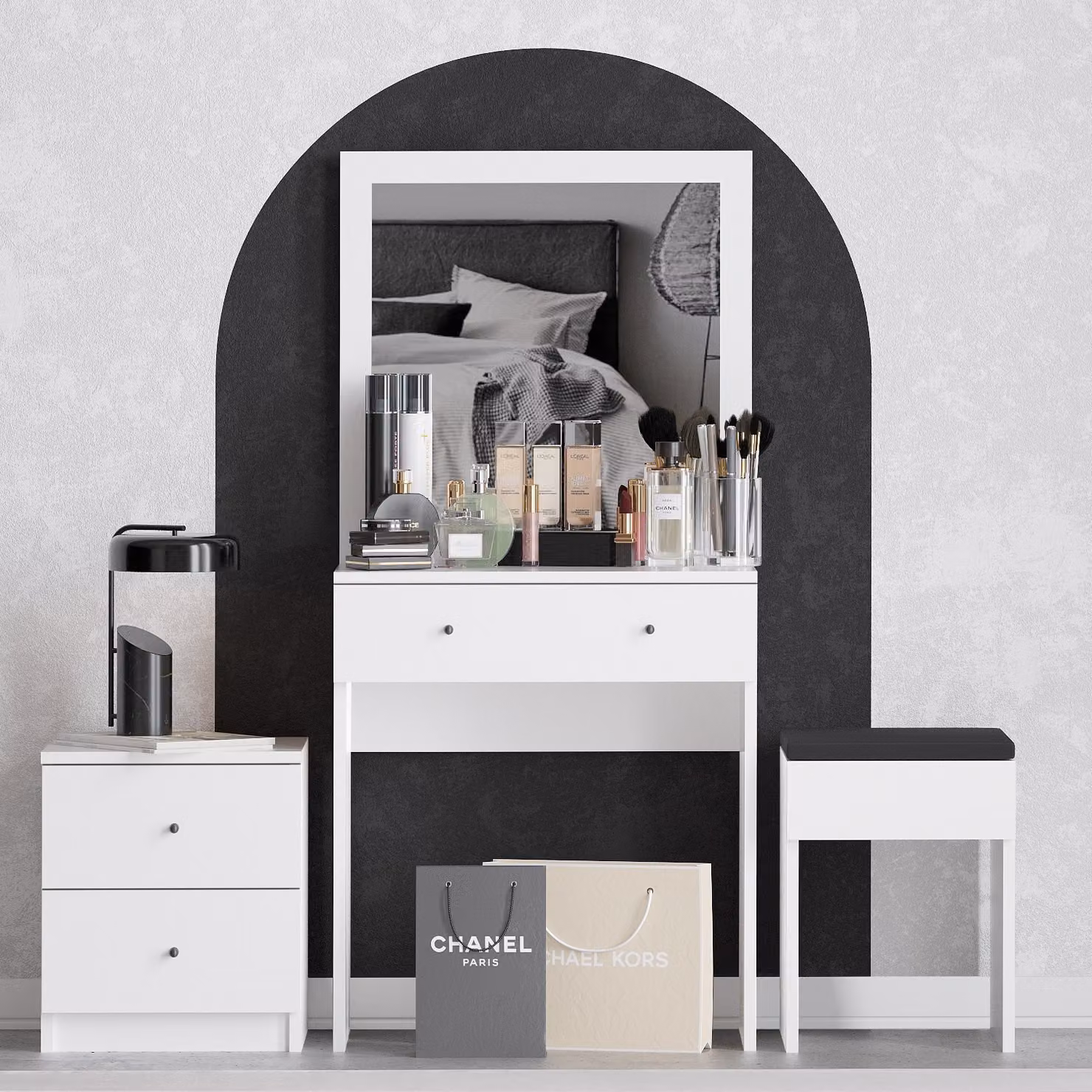 Skye Decor, Nice- Nice BLD, bianco, tavolini da caffè, 139x65x35 cm, 100% pannello di particelle rivestito in melamina