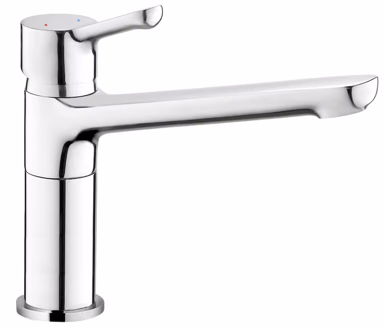 Miscelatore monocomando per cucina, modello Maloo, cromato, in ottone, con un foro