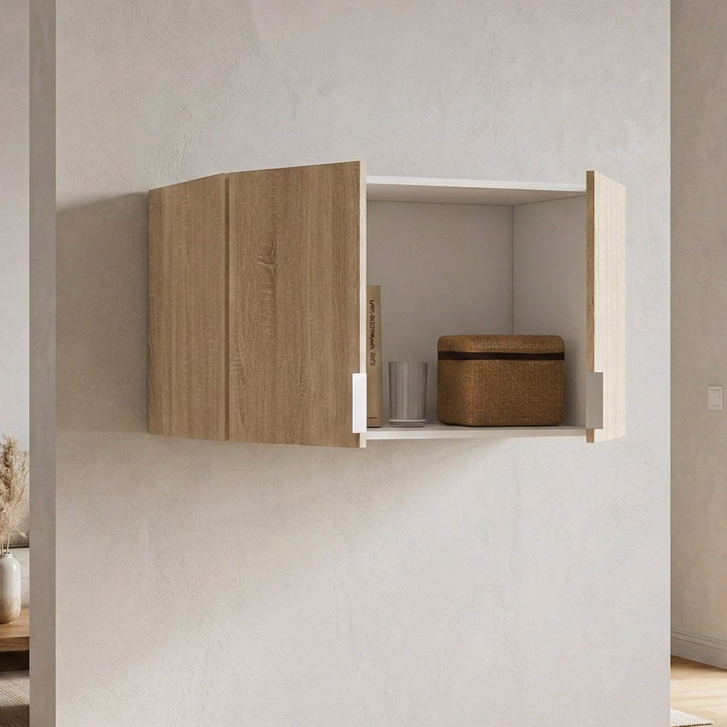 Dmora Armadio Multiuso 2 Ante Farmington 51x49h cm Marrone Rovere, 2 Ante un Vano
