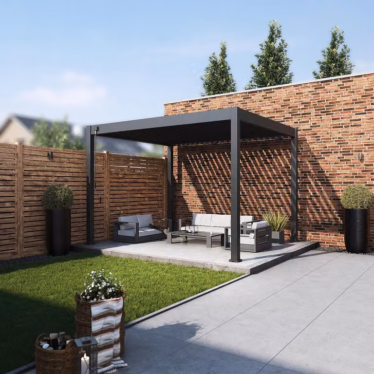 Pergola Weide Classic in alluminio 3x3,6 m con tetto a lamelle, autoportante, antracite