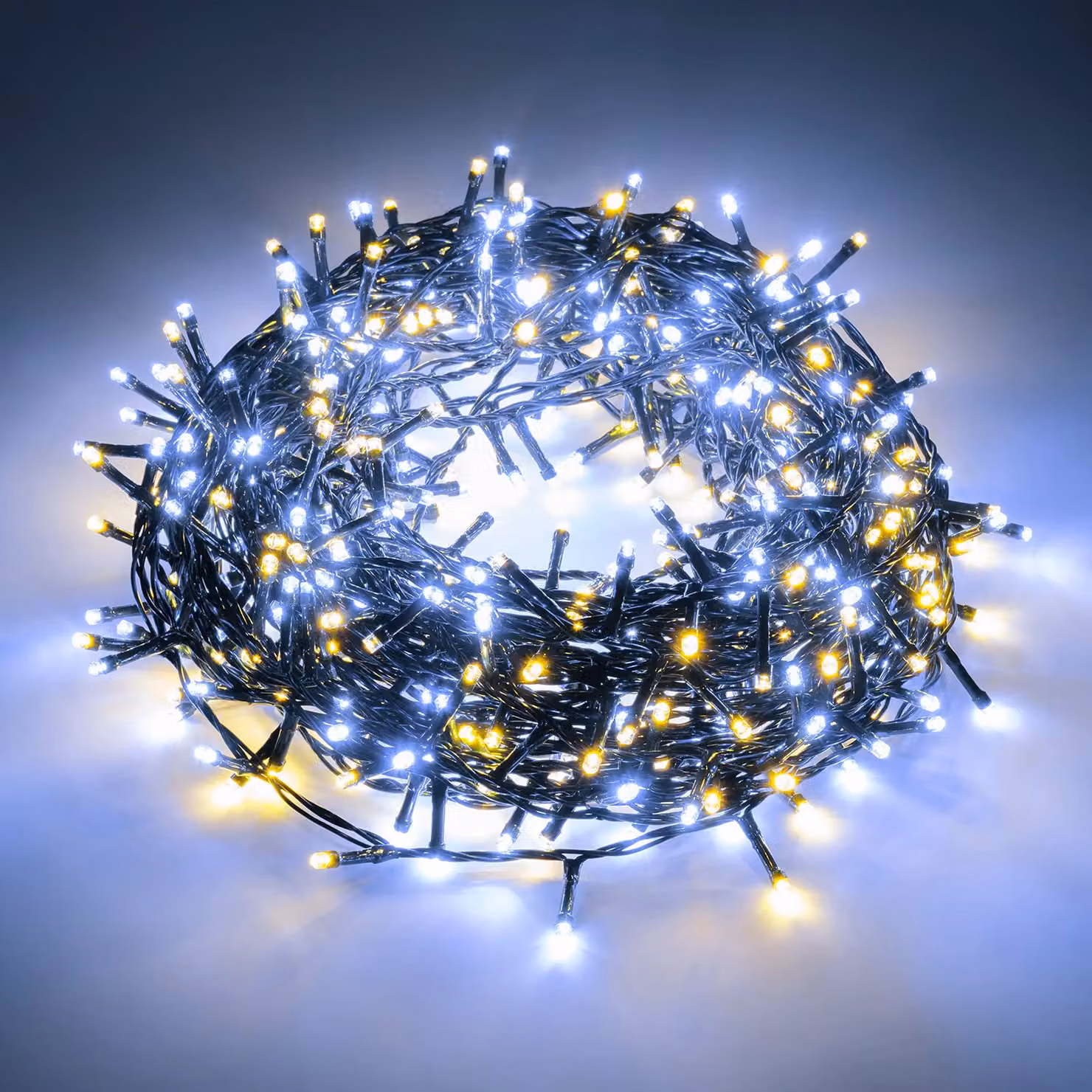 DICTROLUX Catena Luminosa Compact con 1000 LED Multicolore e Verde, Lunghezza: 20 m – 1