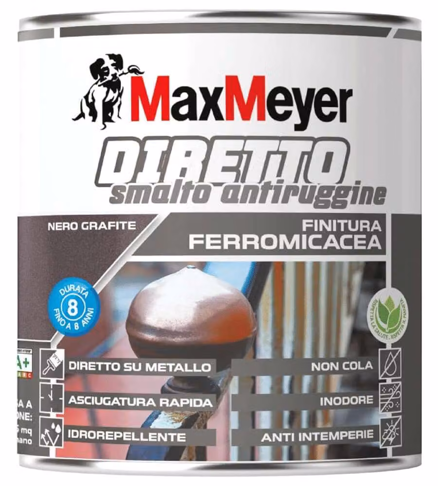 MaxMeyer Smalto Antiruggine Ferromicaceo Bronzo 0.75L - Asciugatura Rapida
