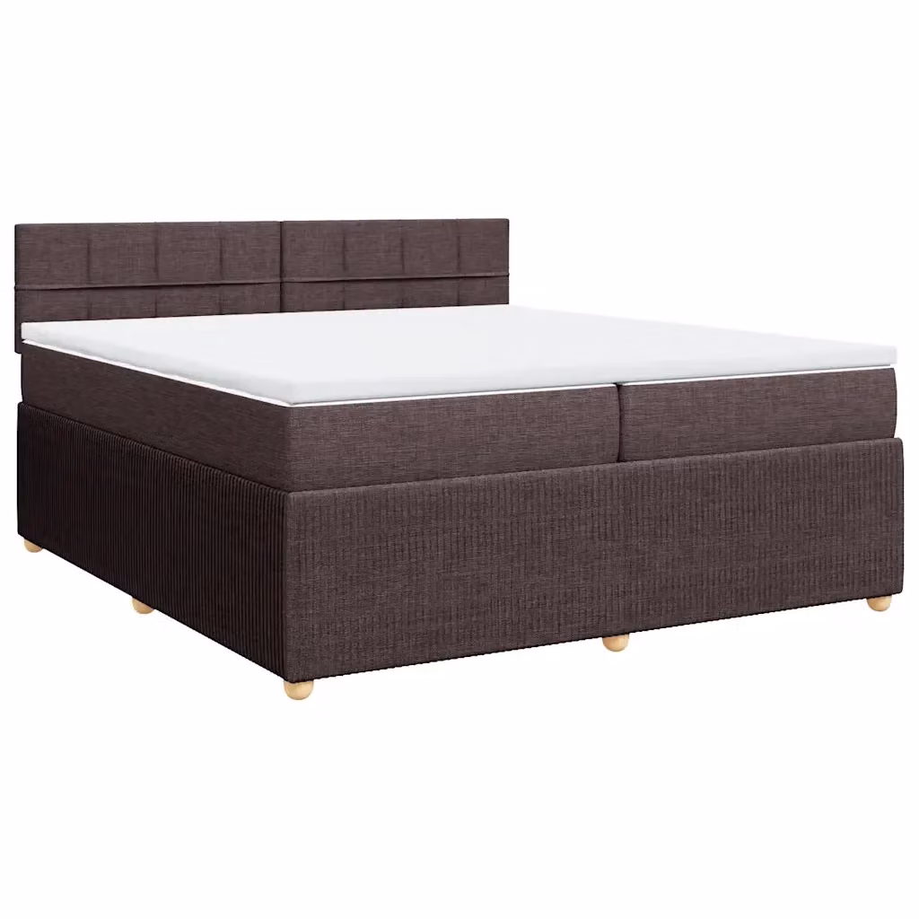 Letto a molle con materasso ibrido vidaXL marrone scuro e bianco L/P: 200 x 200 cm – 2