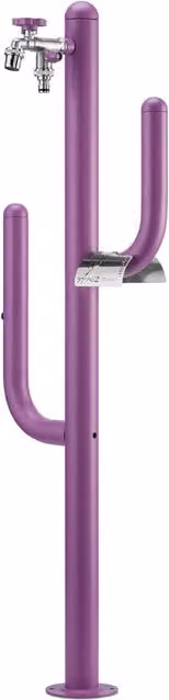 Fontana a Colonna Rubinetto Doppio in Ottone e Porta Tubo Arizona Belfer 42/ARZ Viola