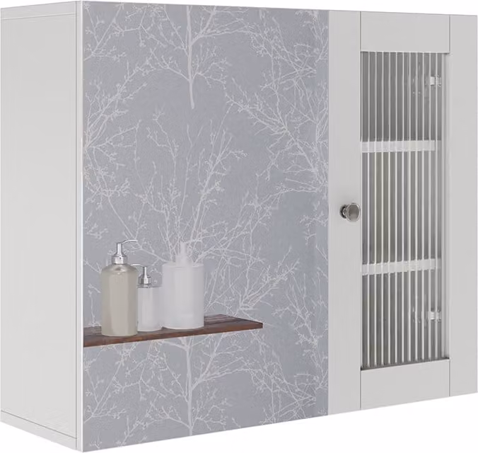Specchio contenitore bagno Vicco Malte Bianco 60 x 50 cm con specchio, Model 54267