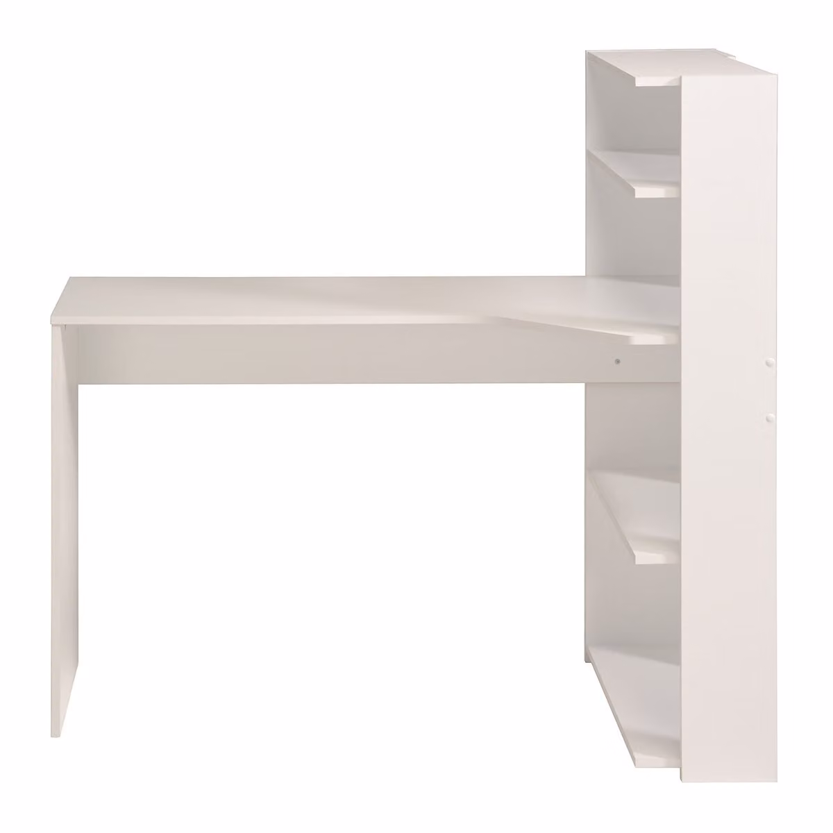 Calicosy - Scrivania bianca con scaffale L121 cm - Mister