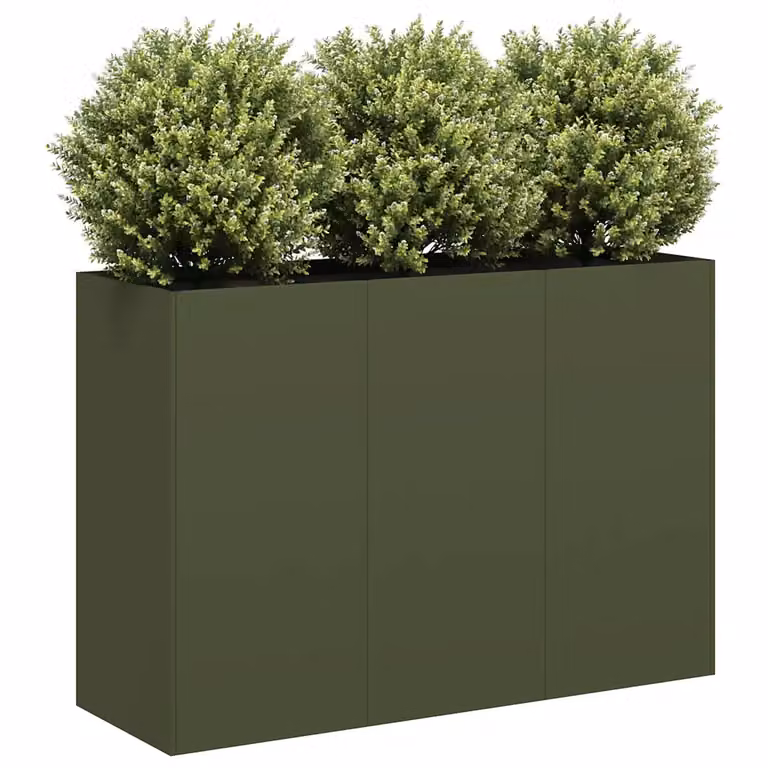 vidaXL Fioriera Verde in Acciaio per Orto e Giardino L/P/H: 120 x 40 x 80 cm
