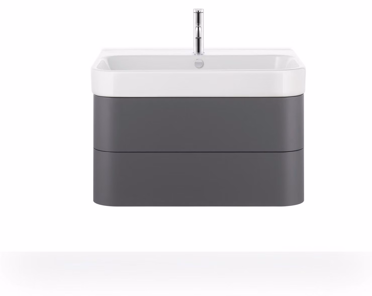 Duravit lavabo pour meuble Happy D.2 80cm avec trop-plein, avec plage pour robinetterie, 1 trou pour robinetterie, 2318800000, 2318800000