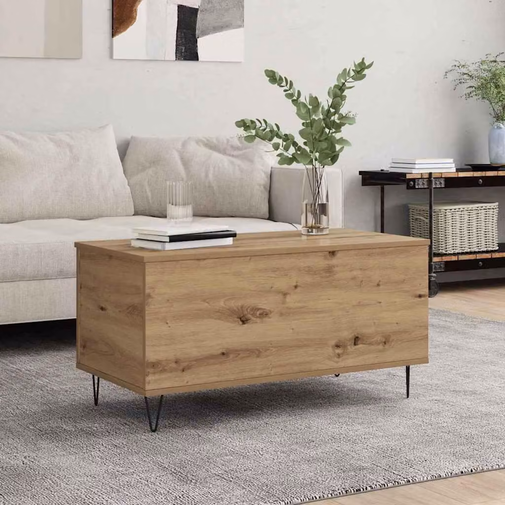 Maison Exclusive - Tavolino Artisan in rovere 90 x 44,5 x 45 cm Materiale ligneo