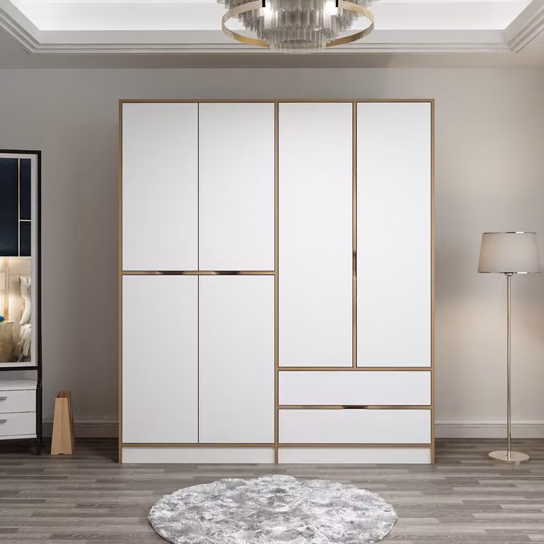 Skye Decor, Elina - 7926, armadio, Dore, 100 % PANNELLI DI PARTICELLE RIVESTITI IN MELAMMINA, 185 x 52 x 208 cm