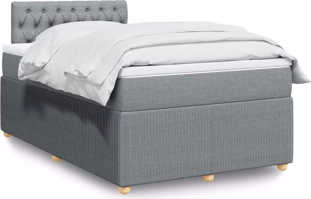 Maison Exclusive - Letto boxspring con materasso Grigio chiaro 120x200 cm Tessuto