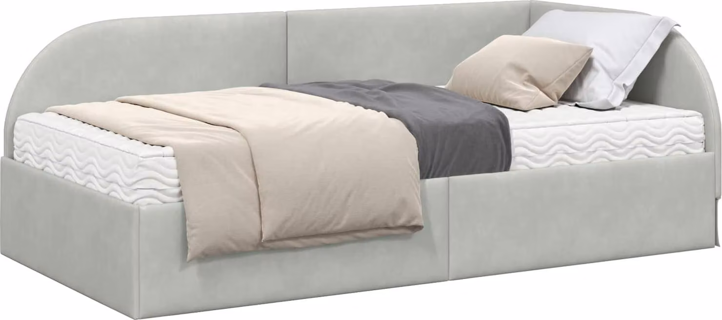 Struttura Letto Angolare con Materasso 2 pcs Grigio chiaro