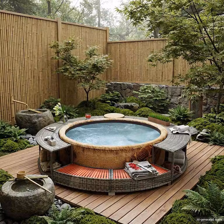 Bordo per Vasca da Spa in Polyrattan Grigio MERCATOXL