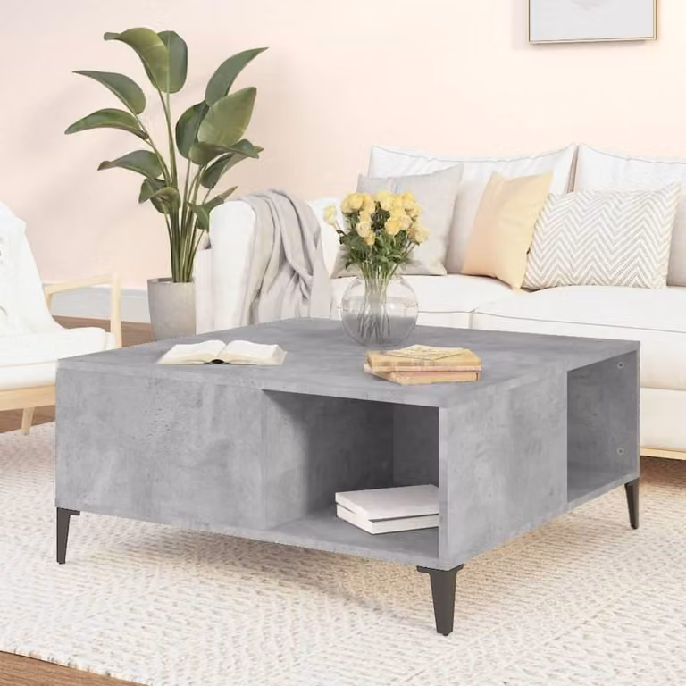Maison Exclusive - Tavolino grigio cemento 80x80x36,5 cm Materiale ligneo