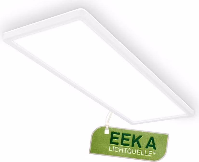 Briloner Tava A Lampada da soffitto a LED, CEE A sorgente luminosa*, piatta, luce indiretta, lampada da salotto, pannello LED, lampada da cucina, 58x20x3cm, bianco