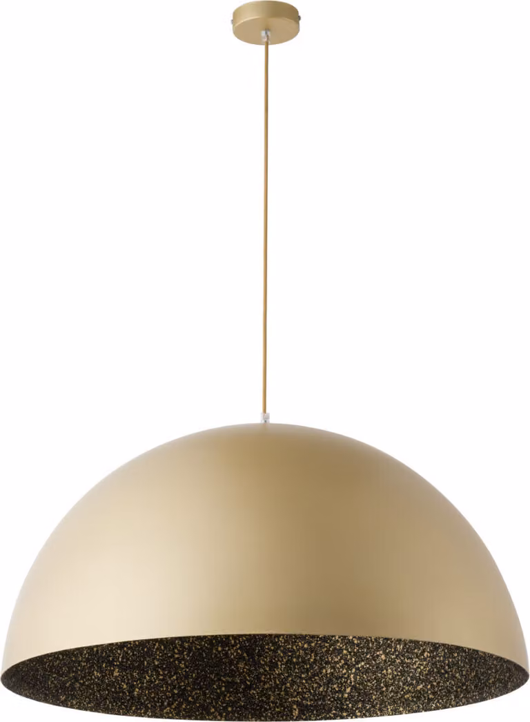 Lampada a sospensione decorativa a cupola rotonda oro e nera 35 cm per soggiorno sopra il tavolo Sfera 1xE27 15W Sigma Lighting