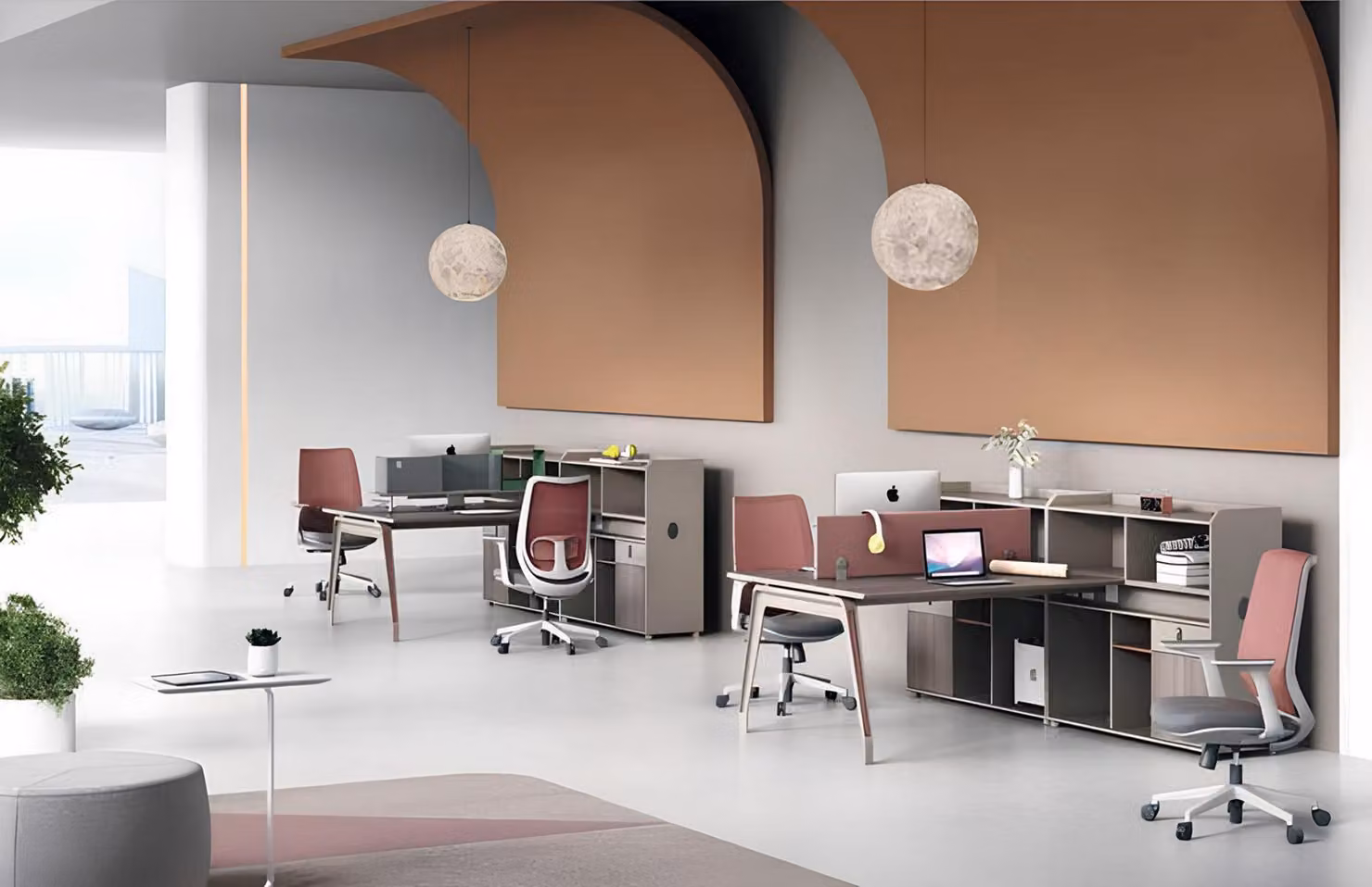 Scrivania da designer, funzionale, tavolo da ufficio