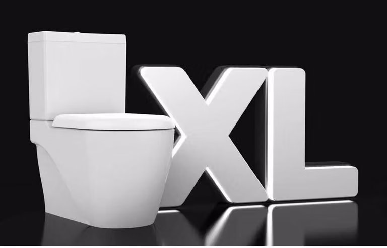 WC combinato GRANDE XL 3, scarico verticale/orizzontale, bianco