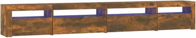 Mobile TV | Armadietto TV | Mobile Porta TV con Luci LED Rovere Fumo 270x35x40 cm