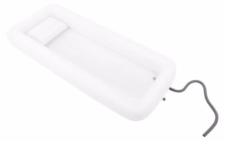 Vasca da bagno gonfiabile - Vasca da bagno per adulti - 195×90 cm - Cuscino gonfiabile - Pompa elettrica - PVC - Bianco