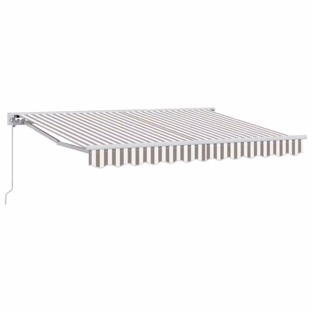 Tenda retrattile manuale Videx in alluminio e poliestere Grigio chiaro e bianco L: 4 m, P: 3,5 m – 2